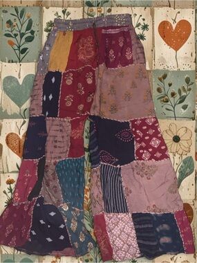Bohemian Patchwork Wide-Leg